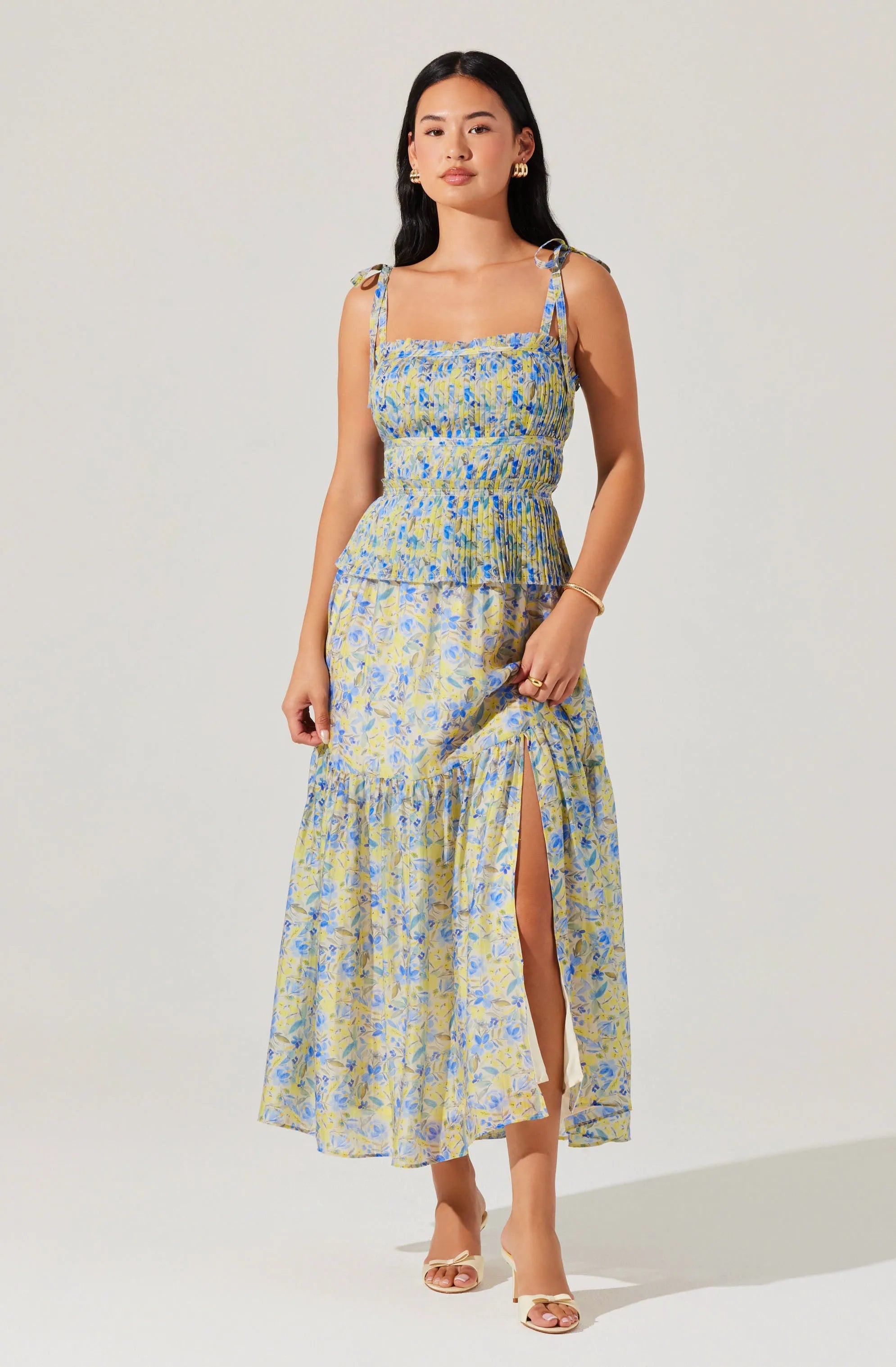 Blue yellow floral