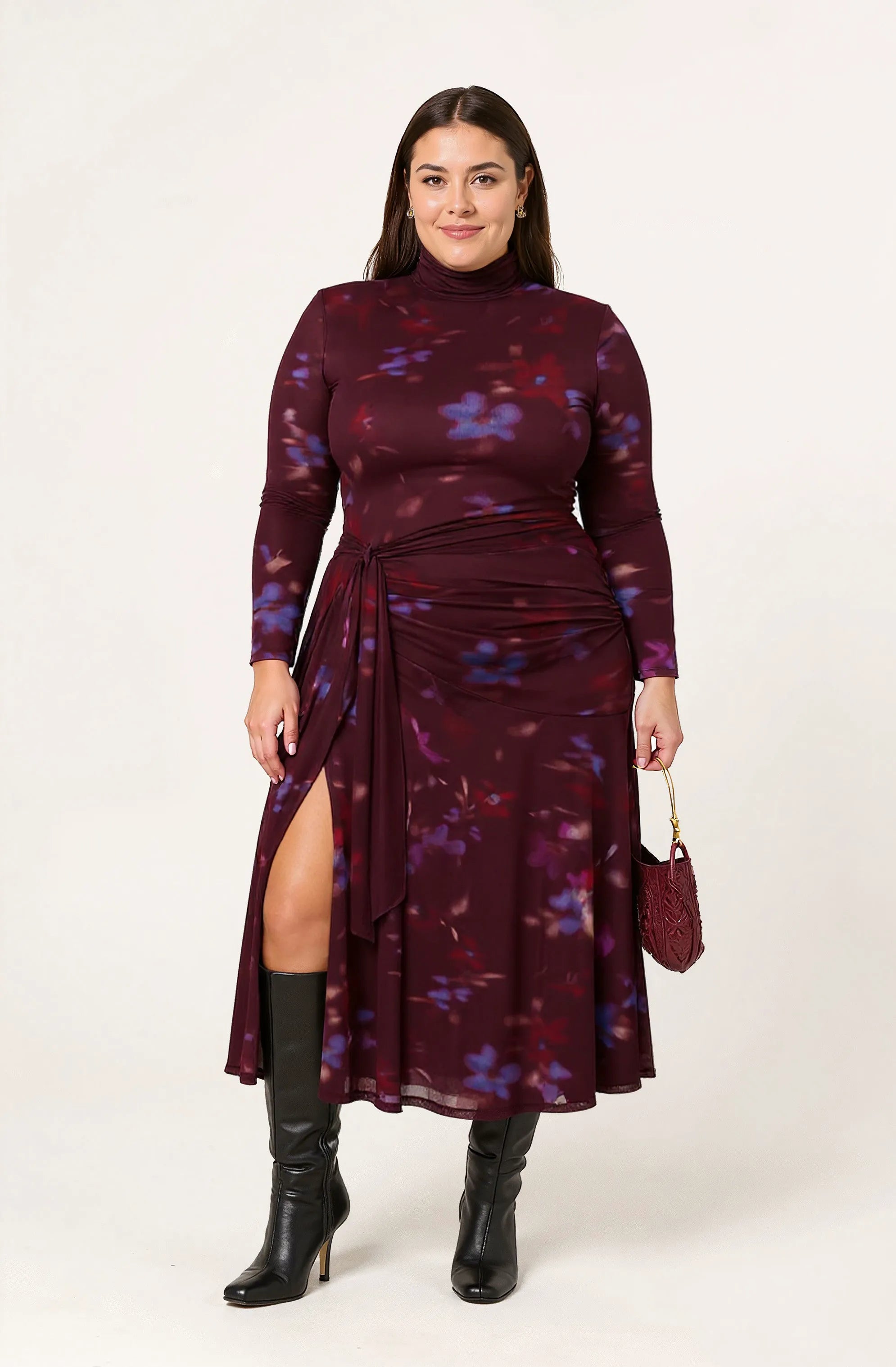 Plus Size - Dark plum multi