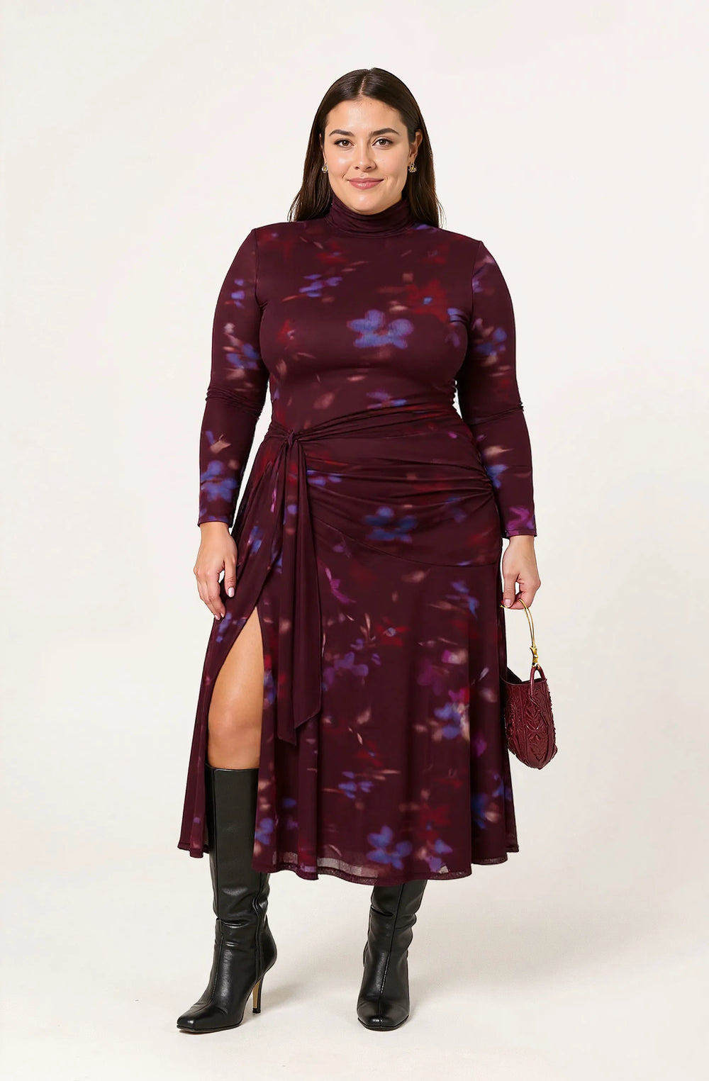 Plus Size - Dark plum multi
