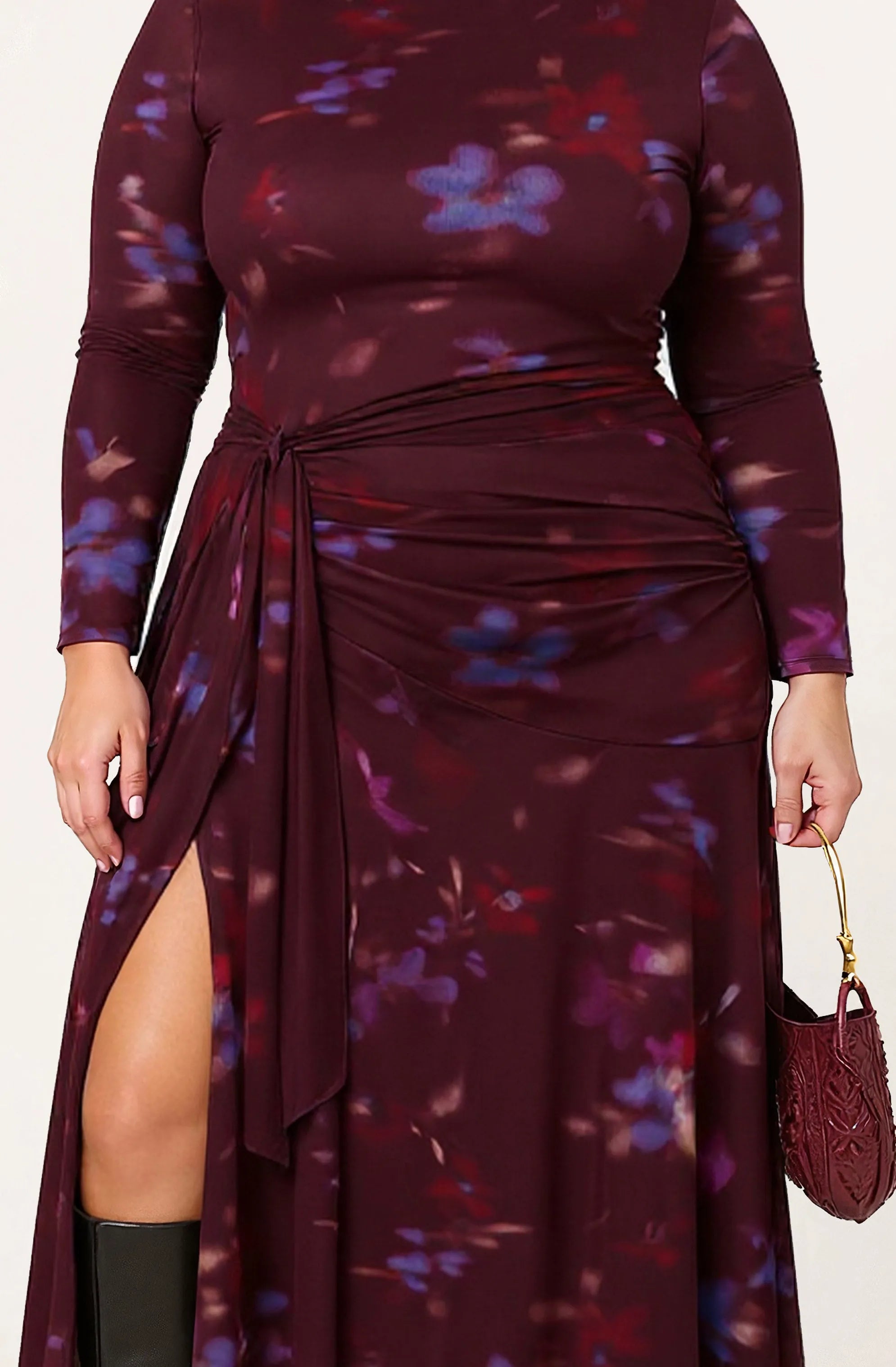 Plus Size - Dark plum multi
