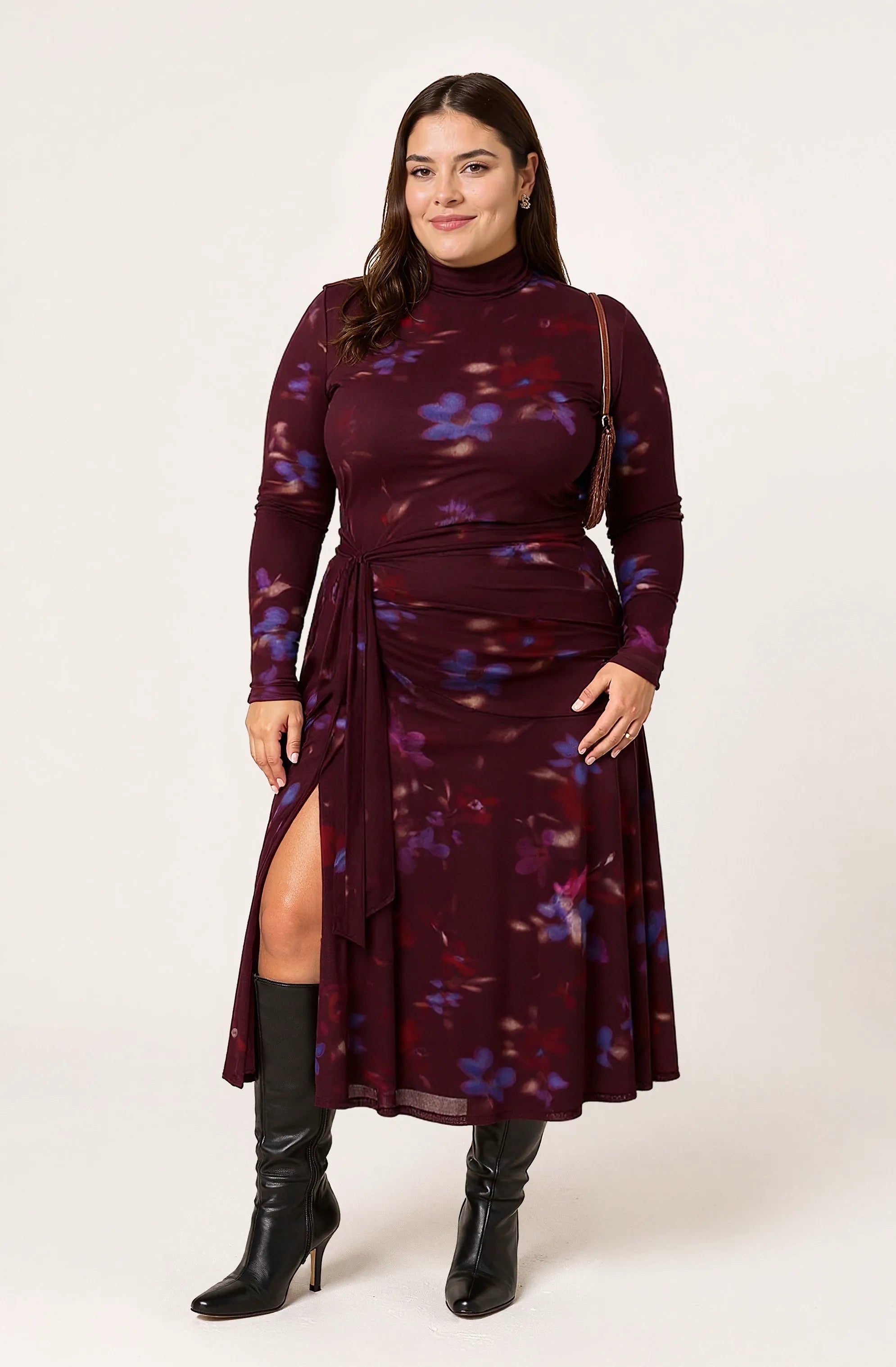 Plus Size - Dark plum multi