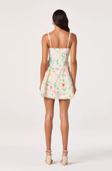 Green pink floral