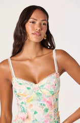 Green pink floral