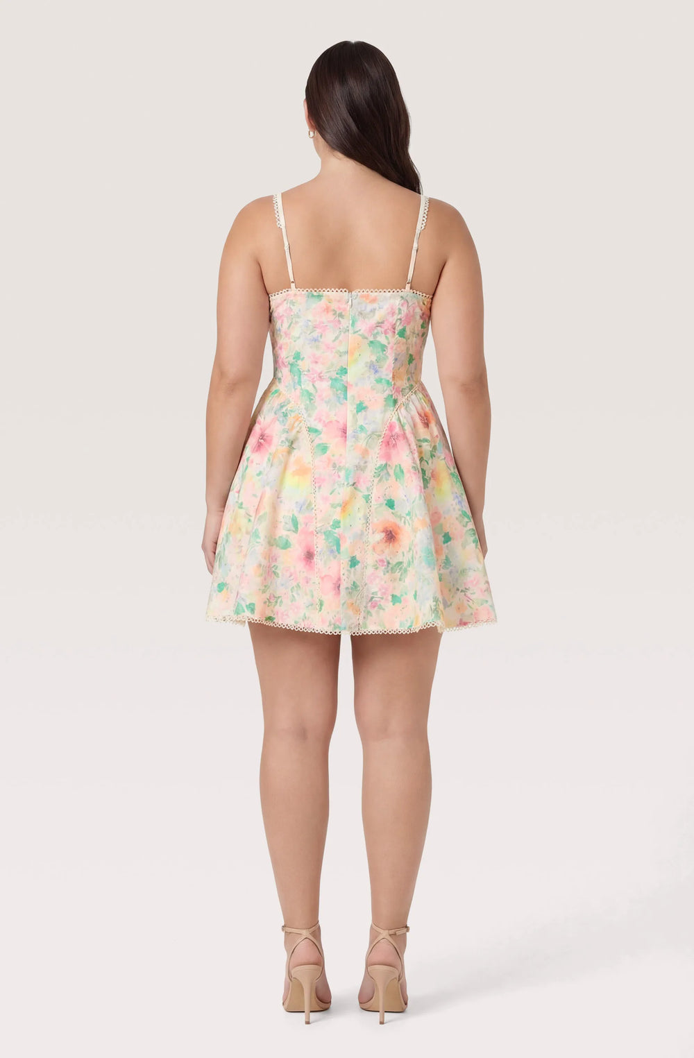 Plus Size - Green pink floral