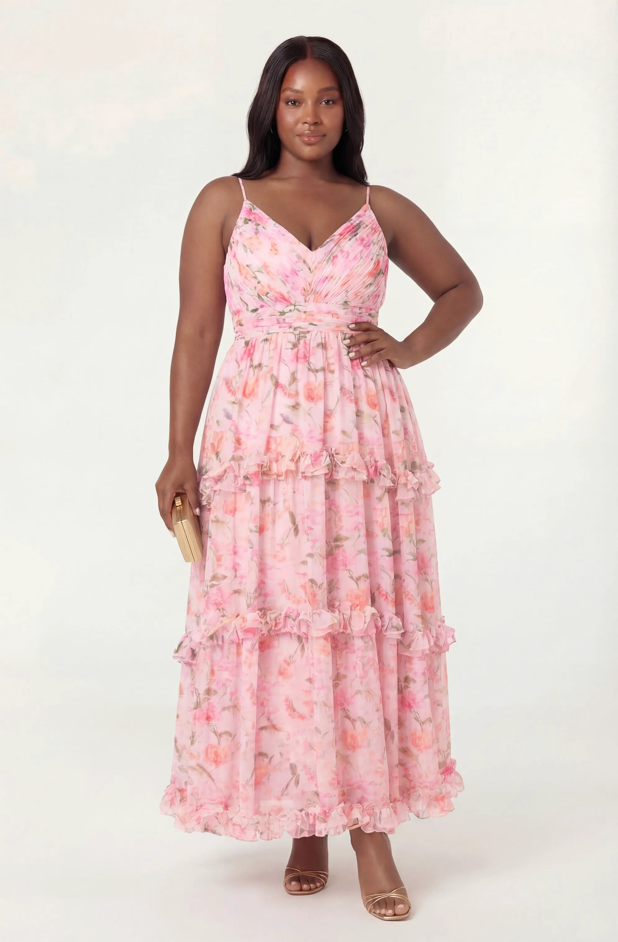 Plus Size - Pink floral