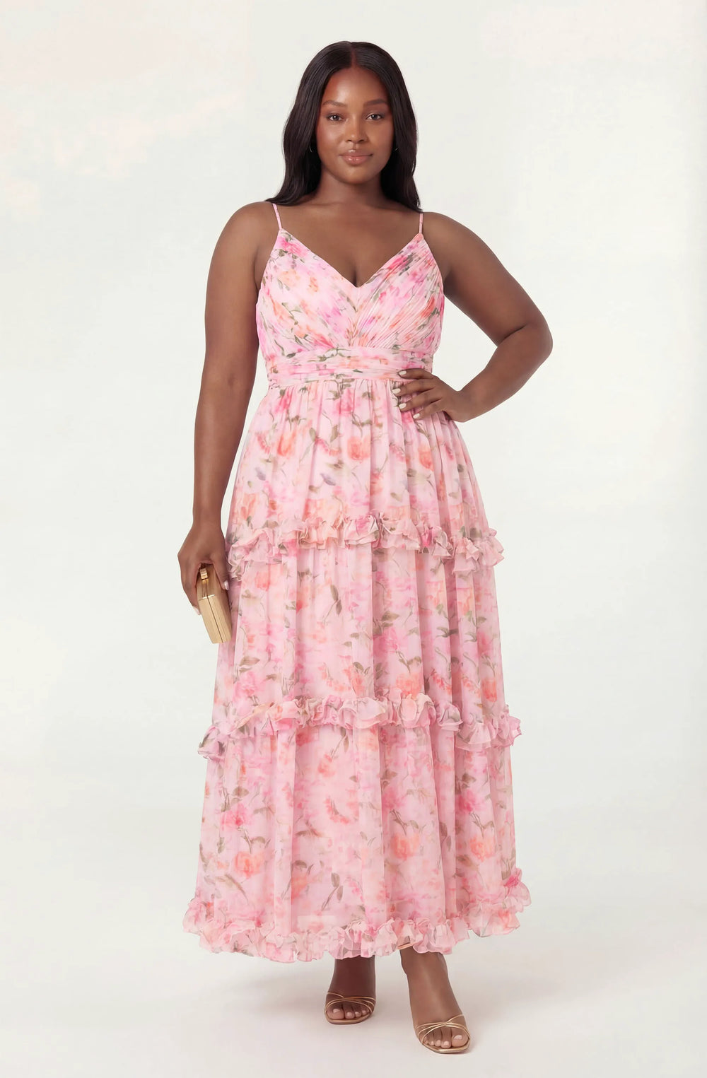 Plus Size - Pink floral