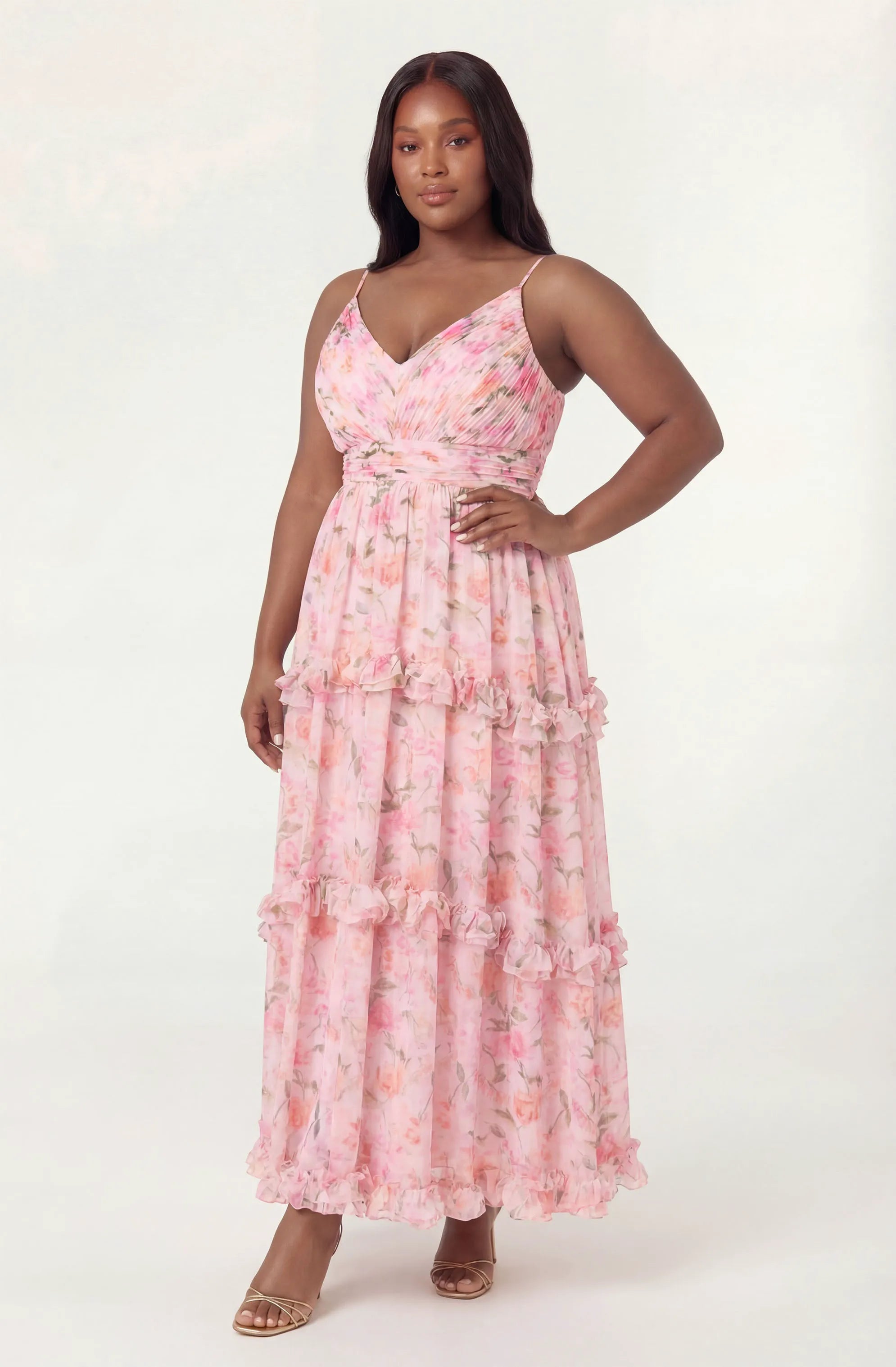Plus Size - Pink floral