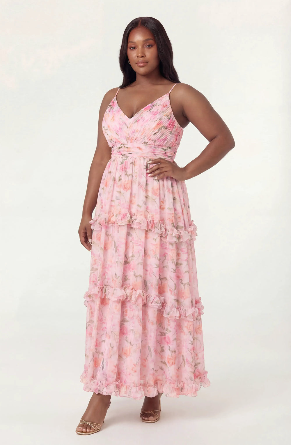 Plus Size - Pink floral