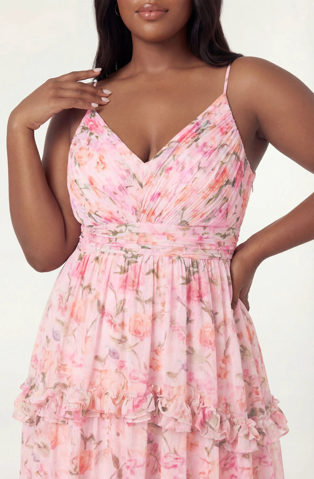 Plus Size - Pink floral