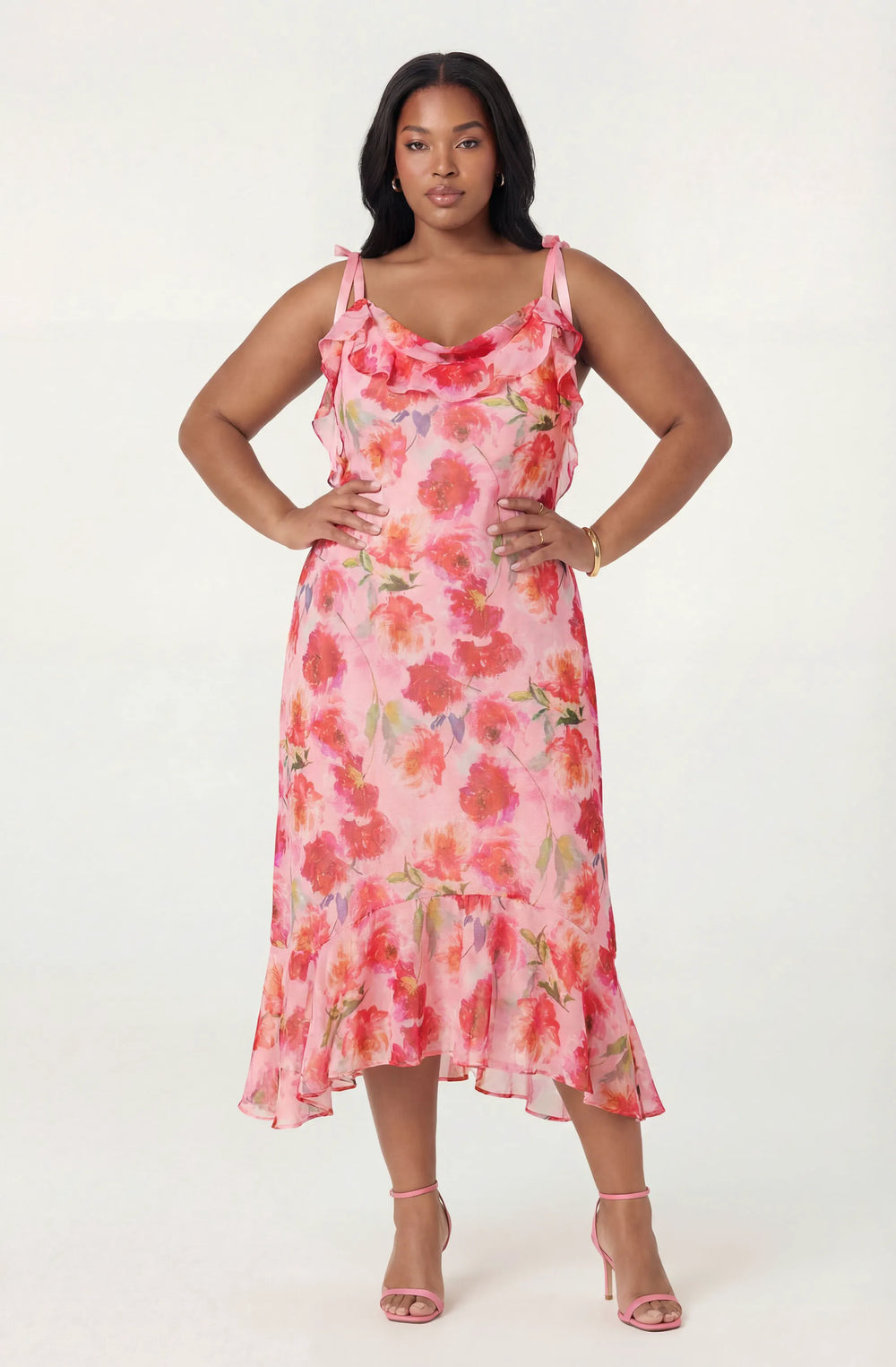 Plus Size - Pink floral