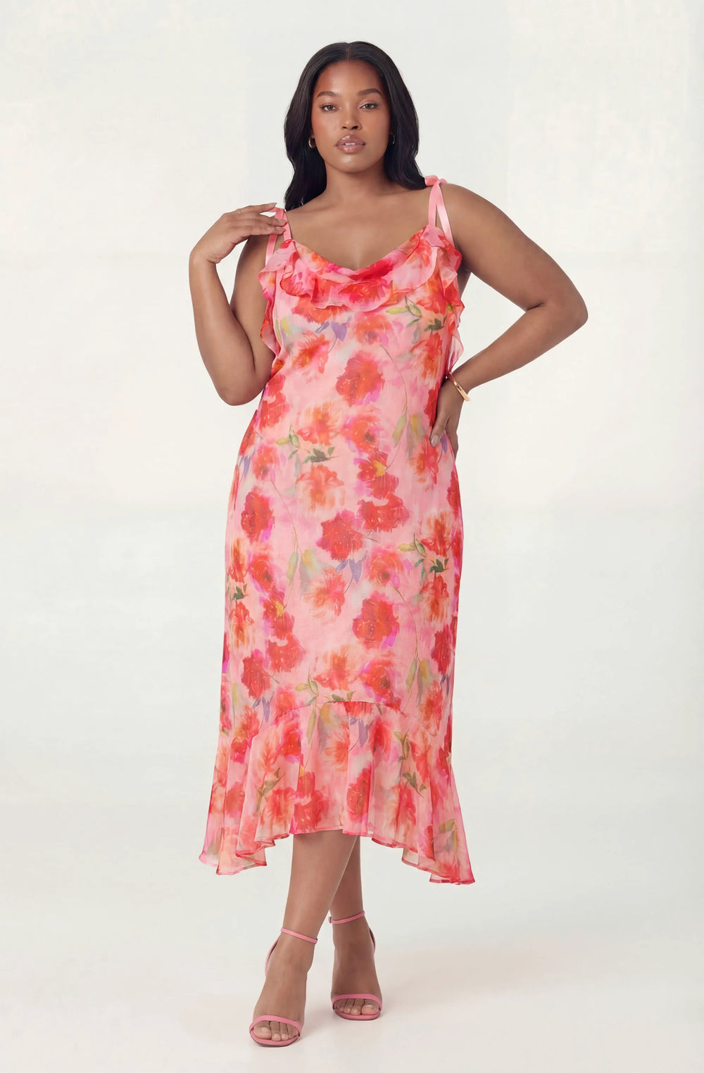Plus Size - Pink floral
