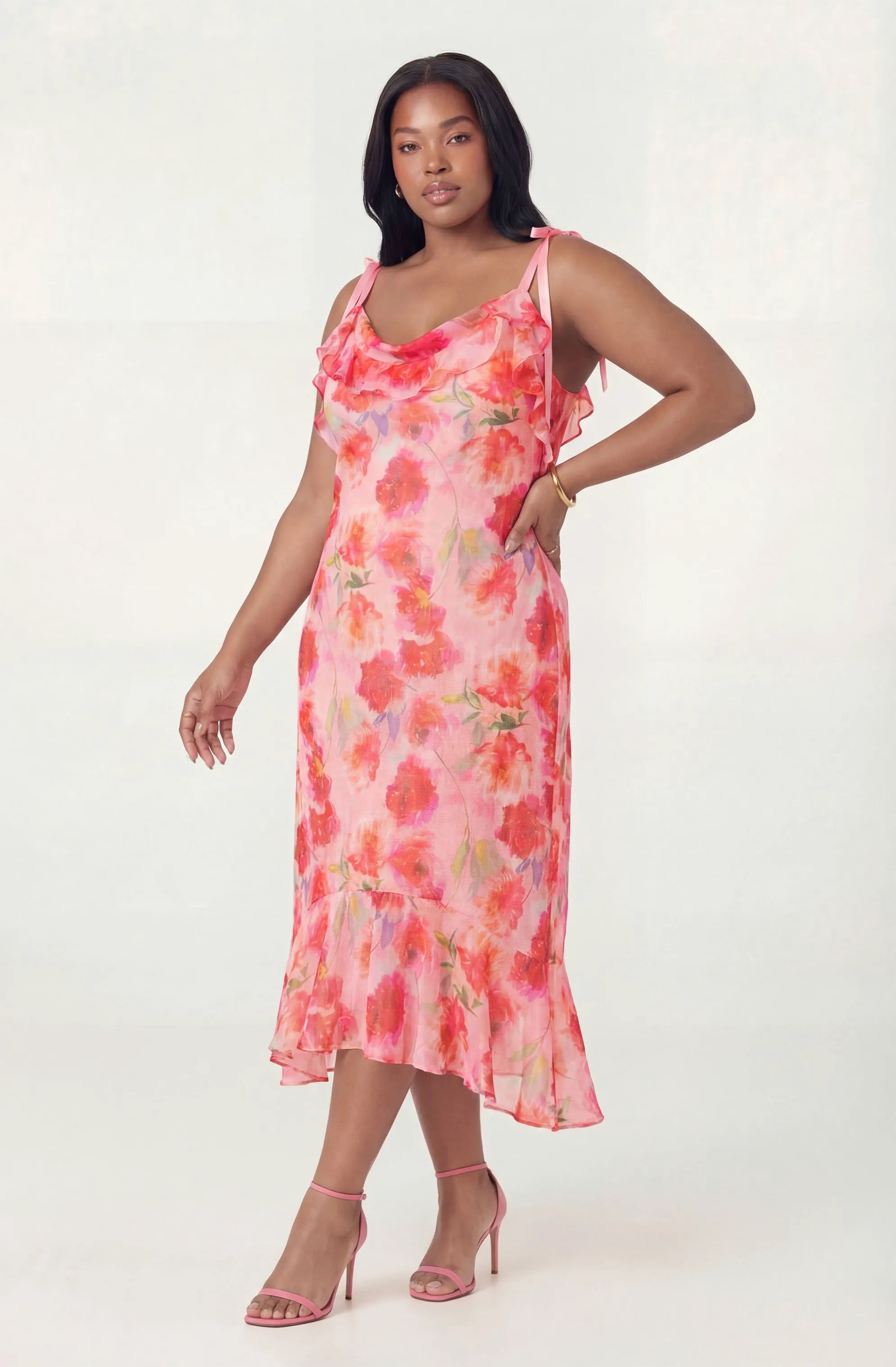 Plus Size - Pink floral