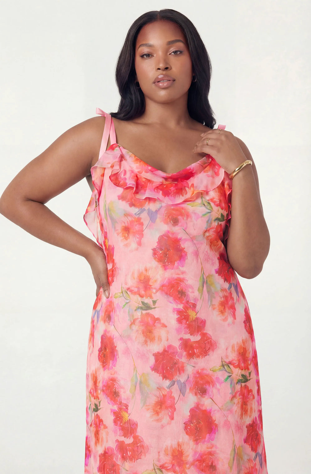 Plus Size - Pink floral