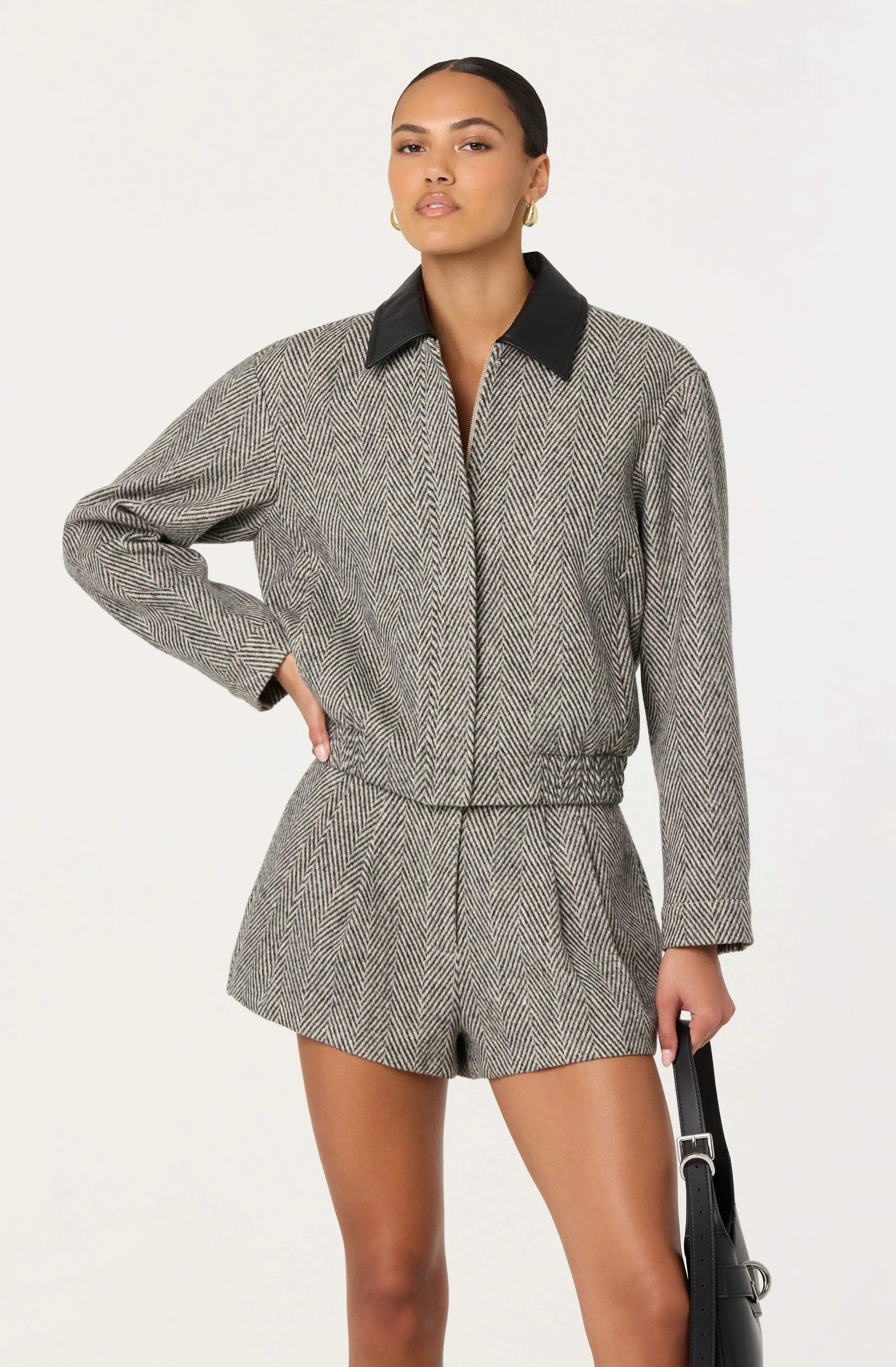 Grey herringbone