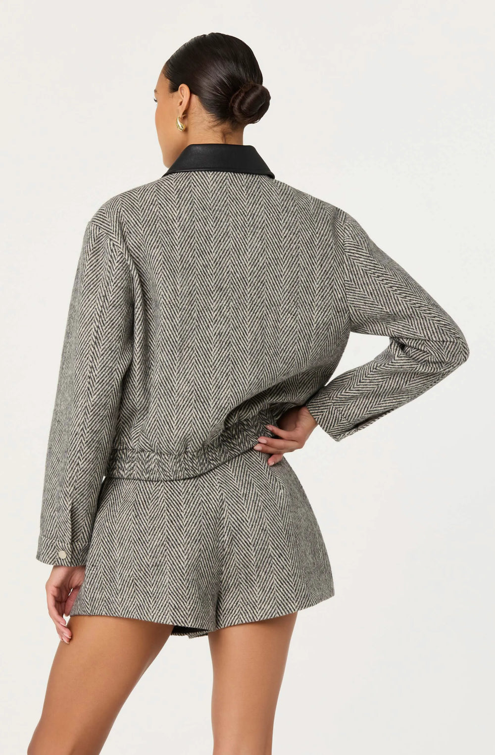 Grey herringbone