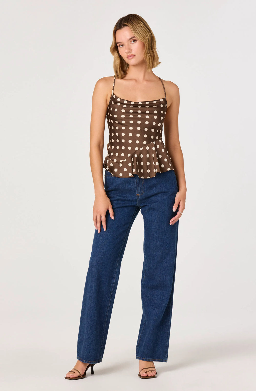 Cream polka dot