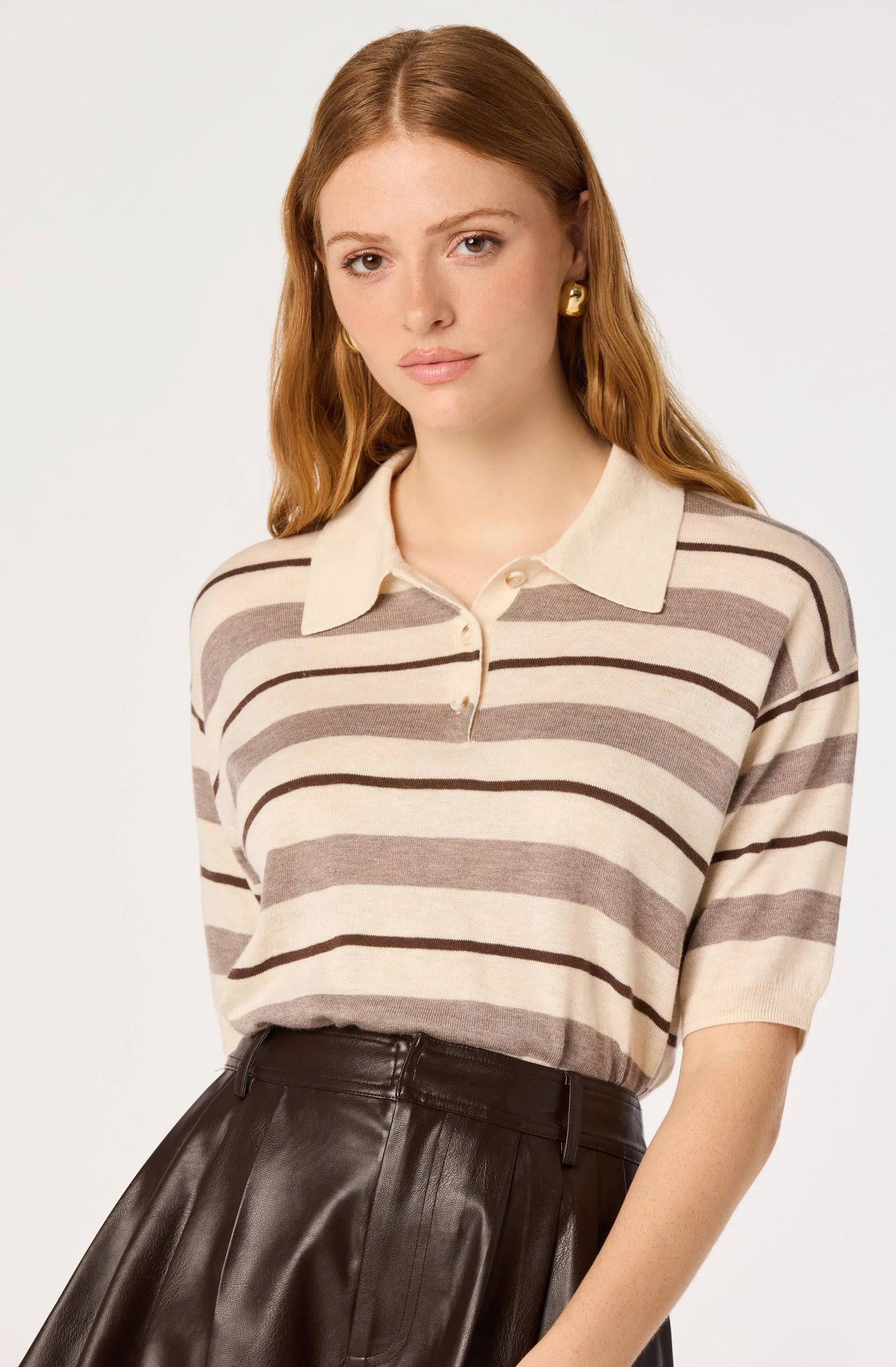 Cream brown stripe