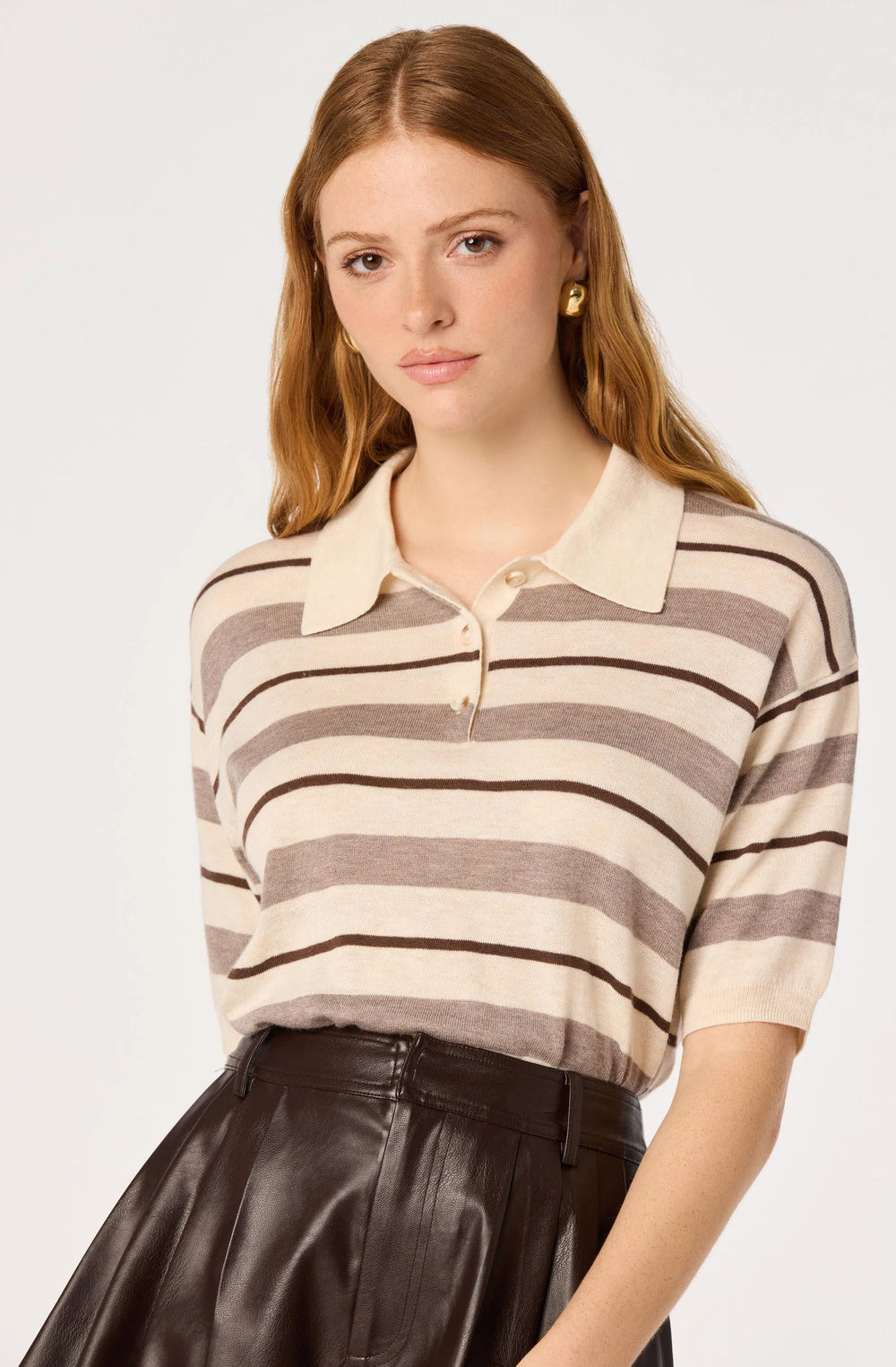 Cream brown stripe