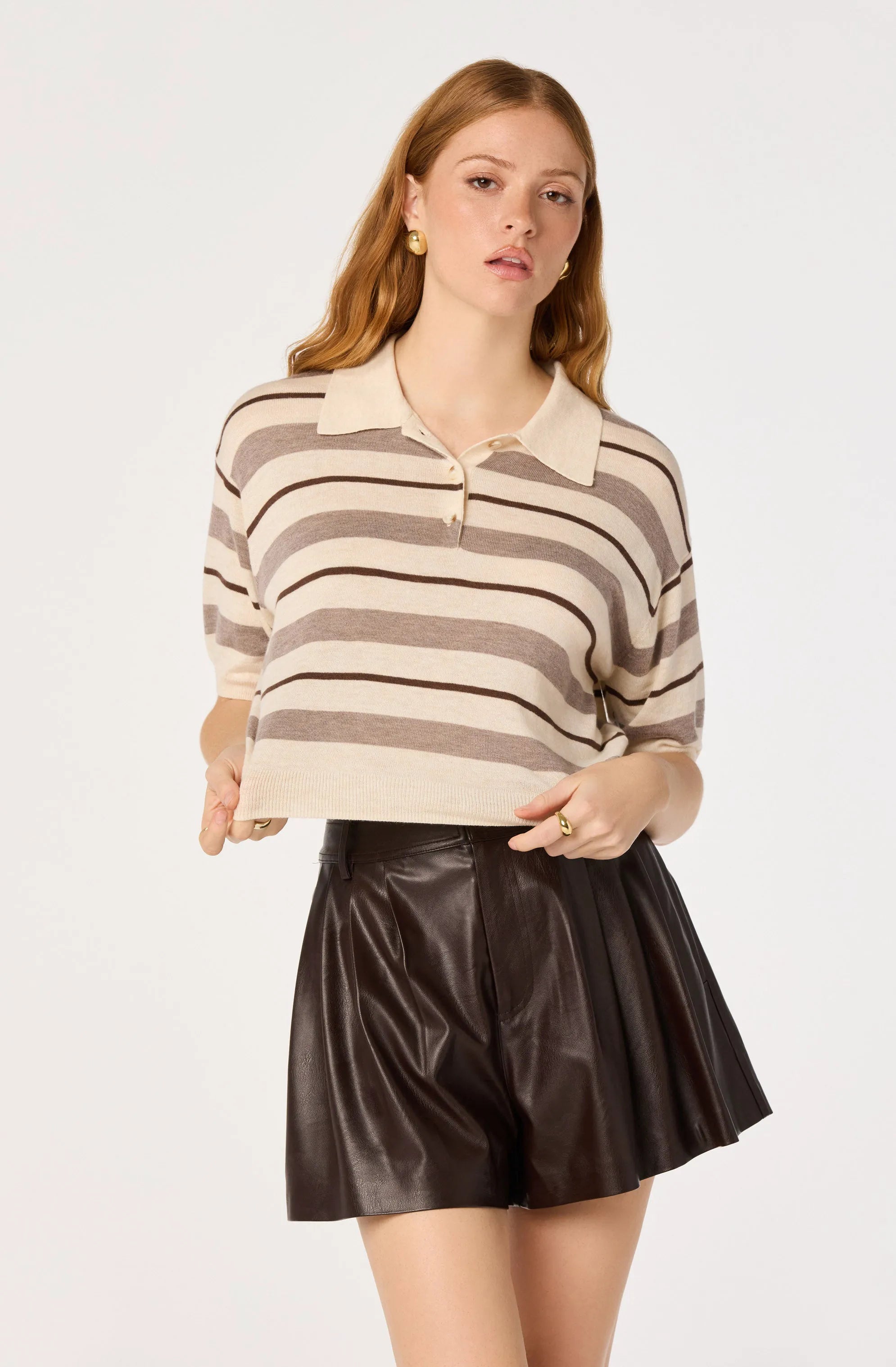 Cream brown stripe