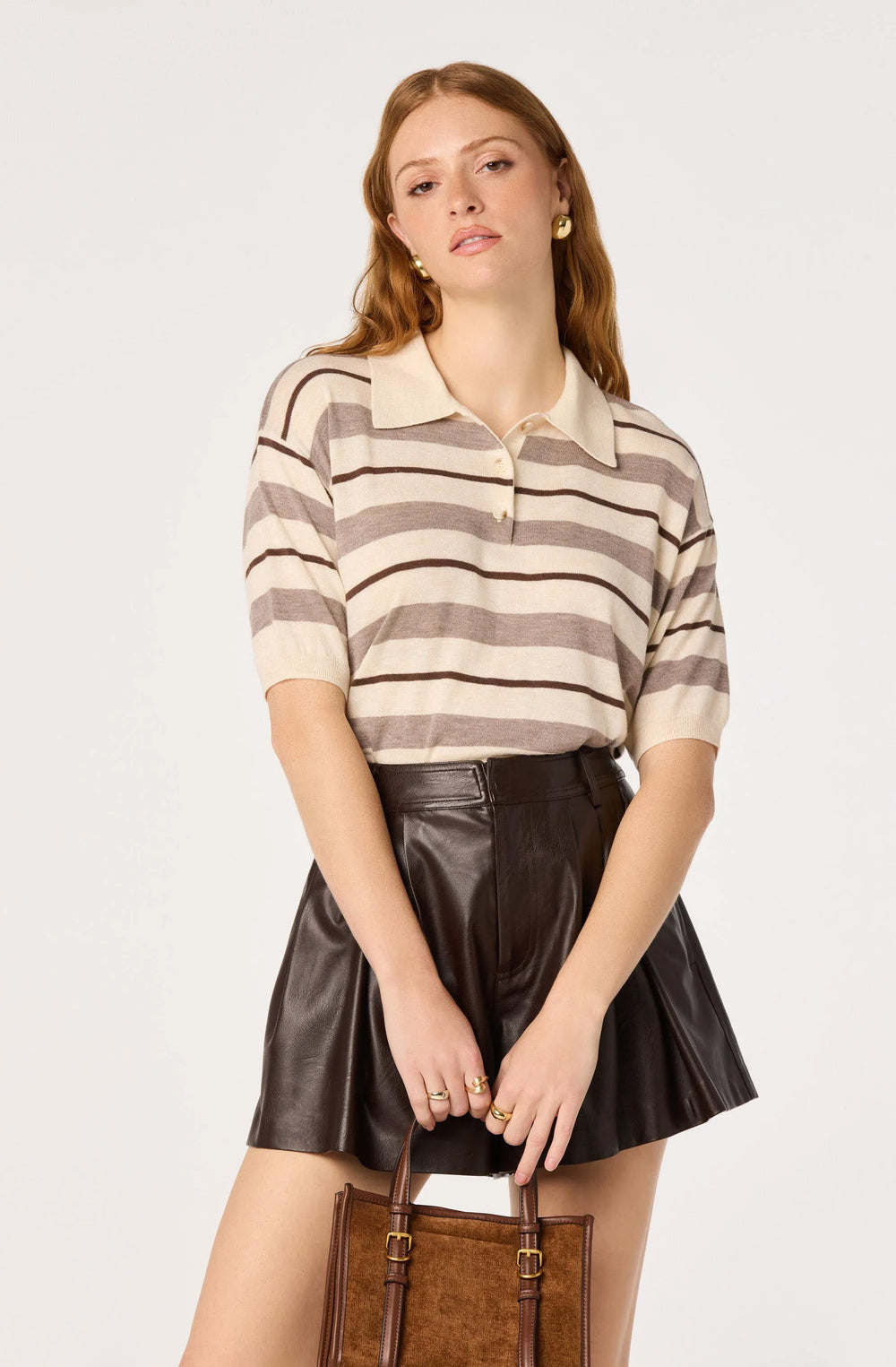 Cream brown stripe