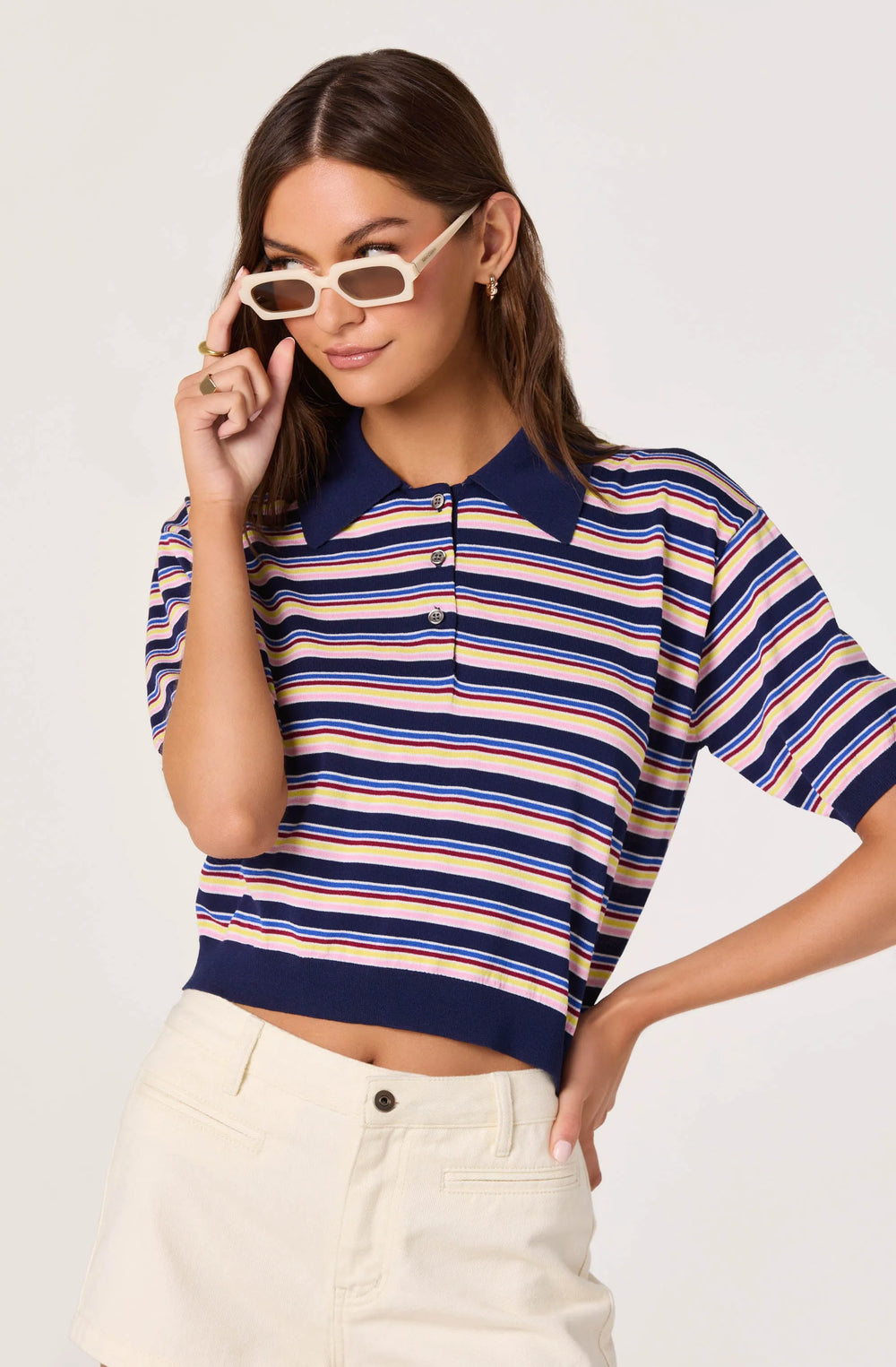 Navy multi stripe