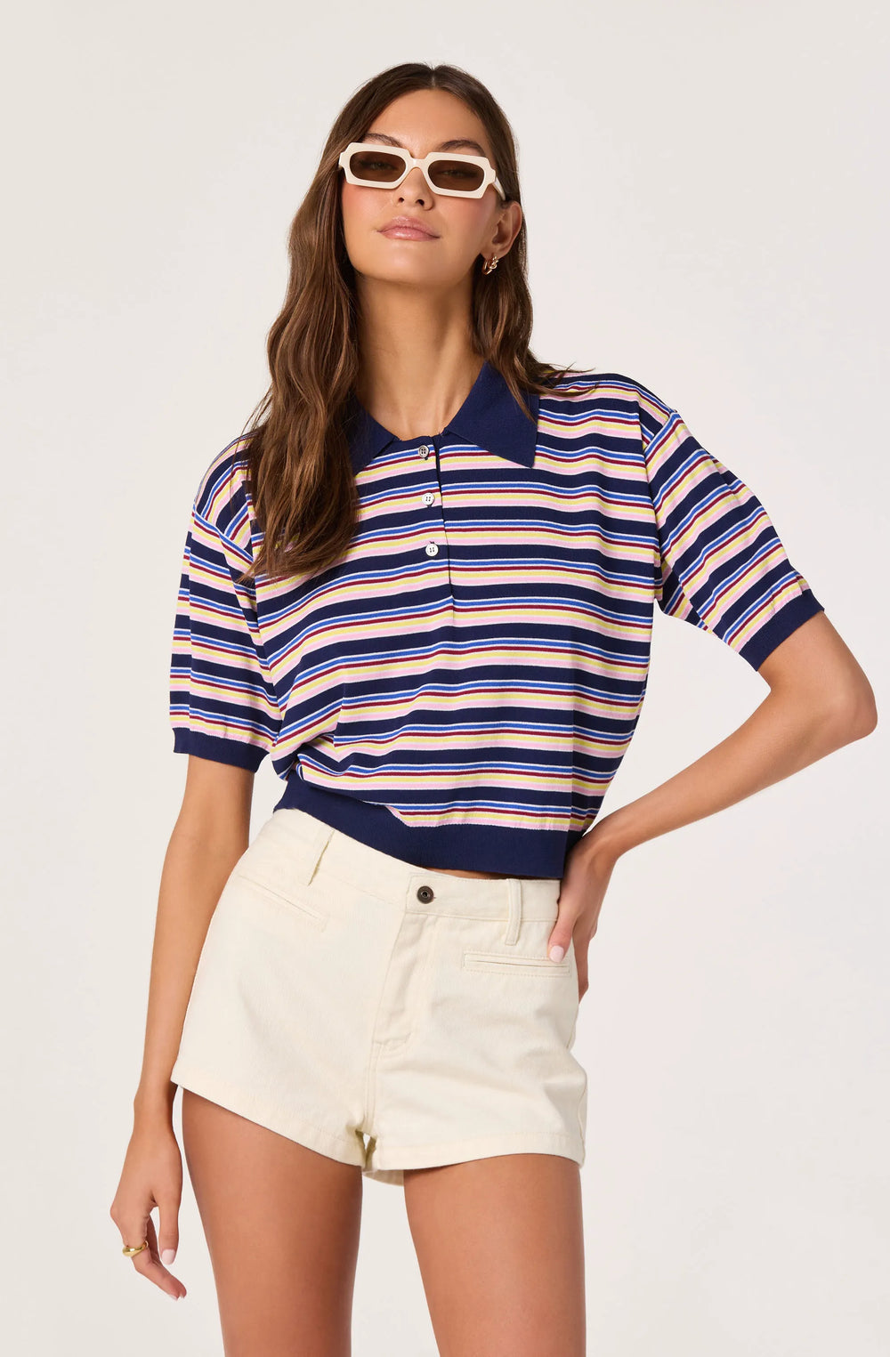 Navy multi stripe