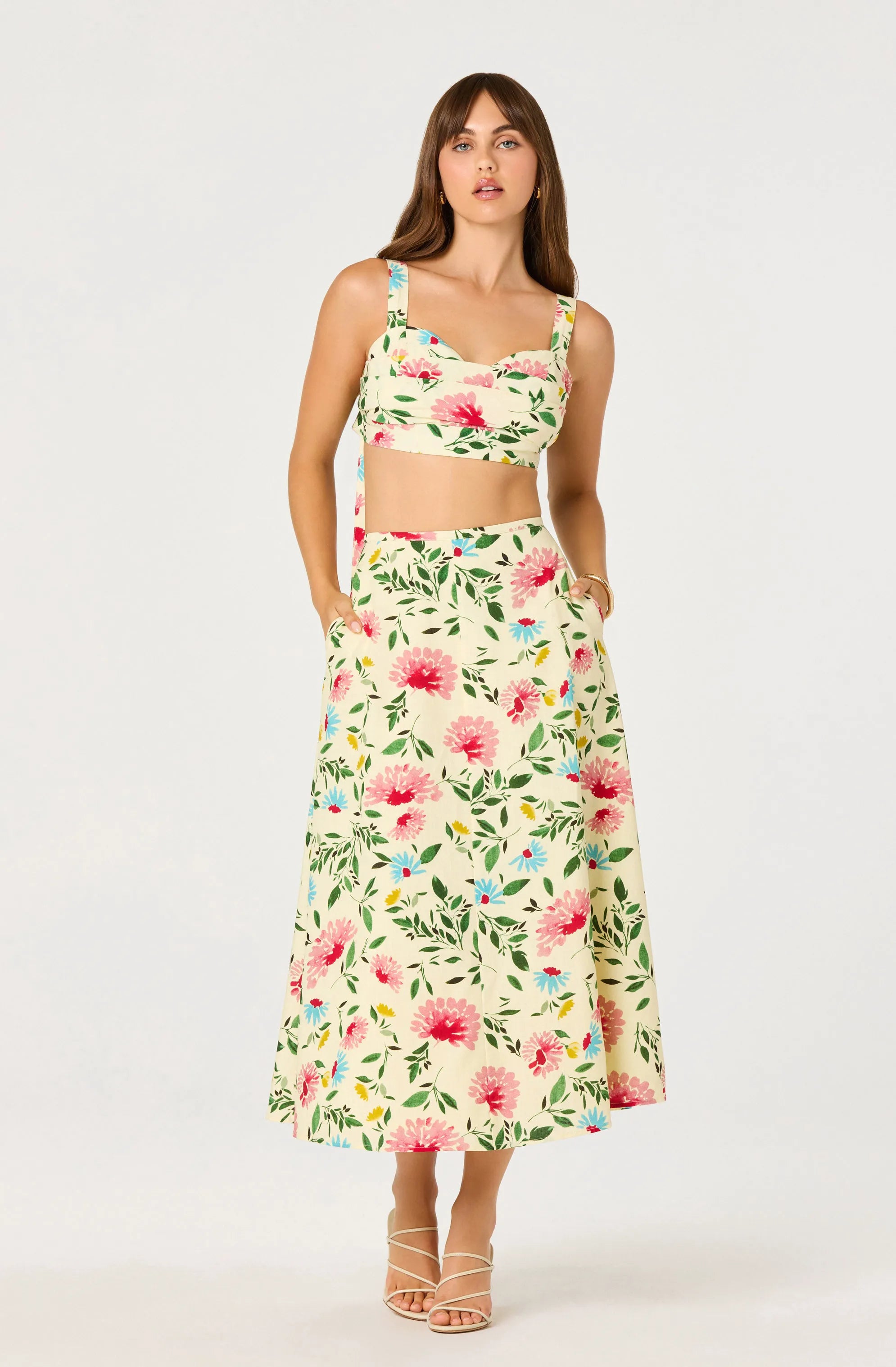 Yellow pink floral