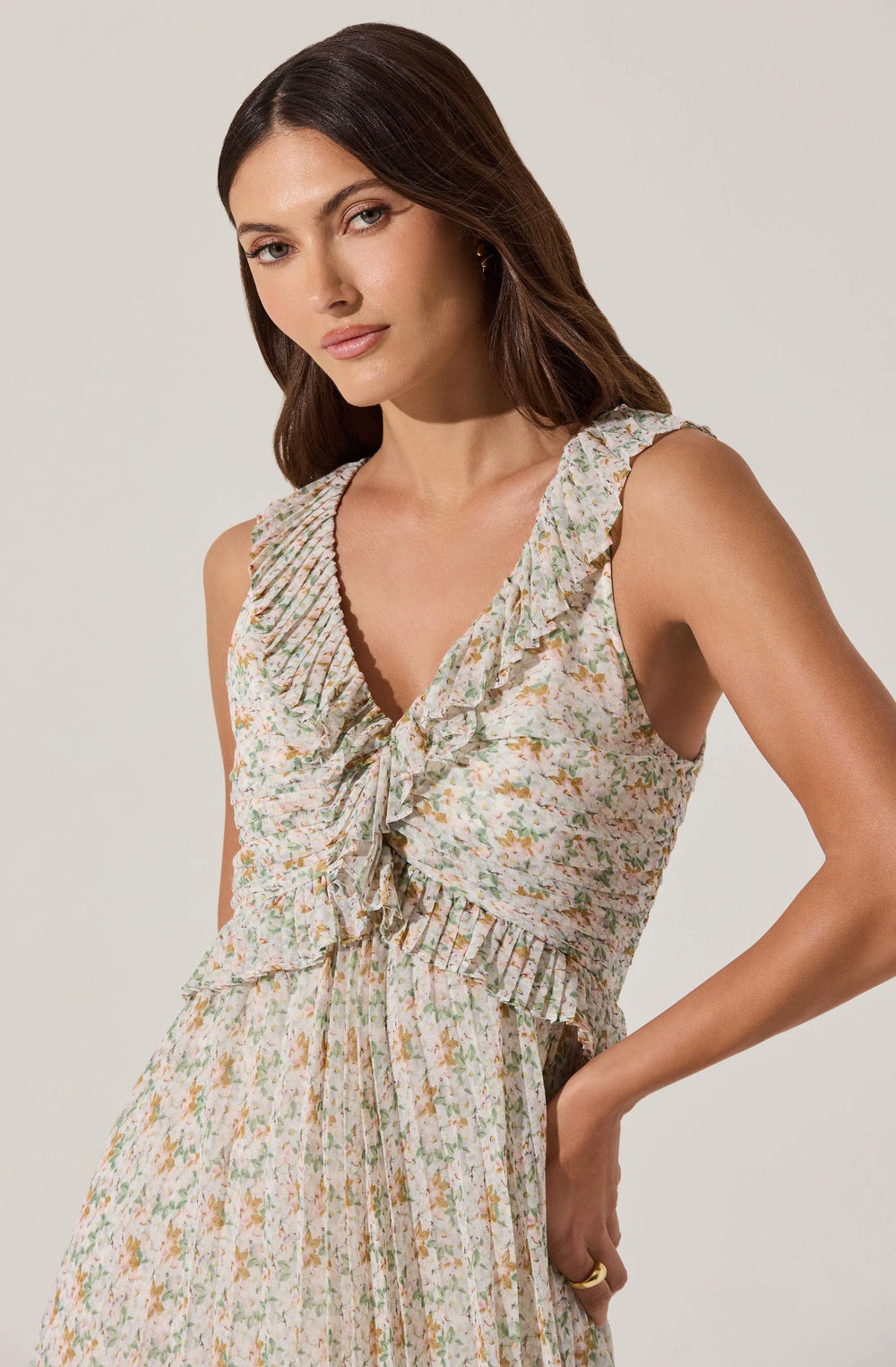 Cream multi floral