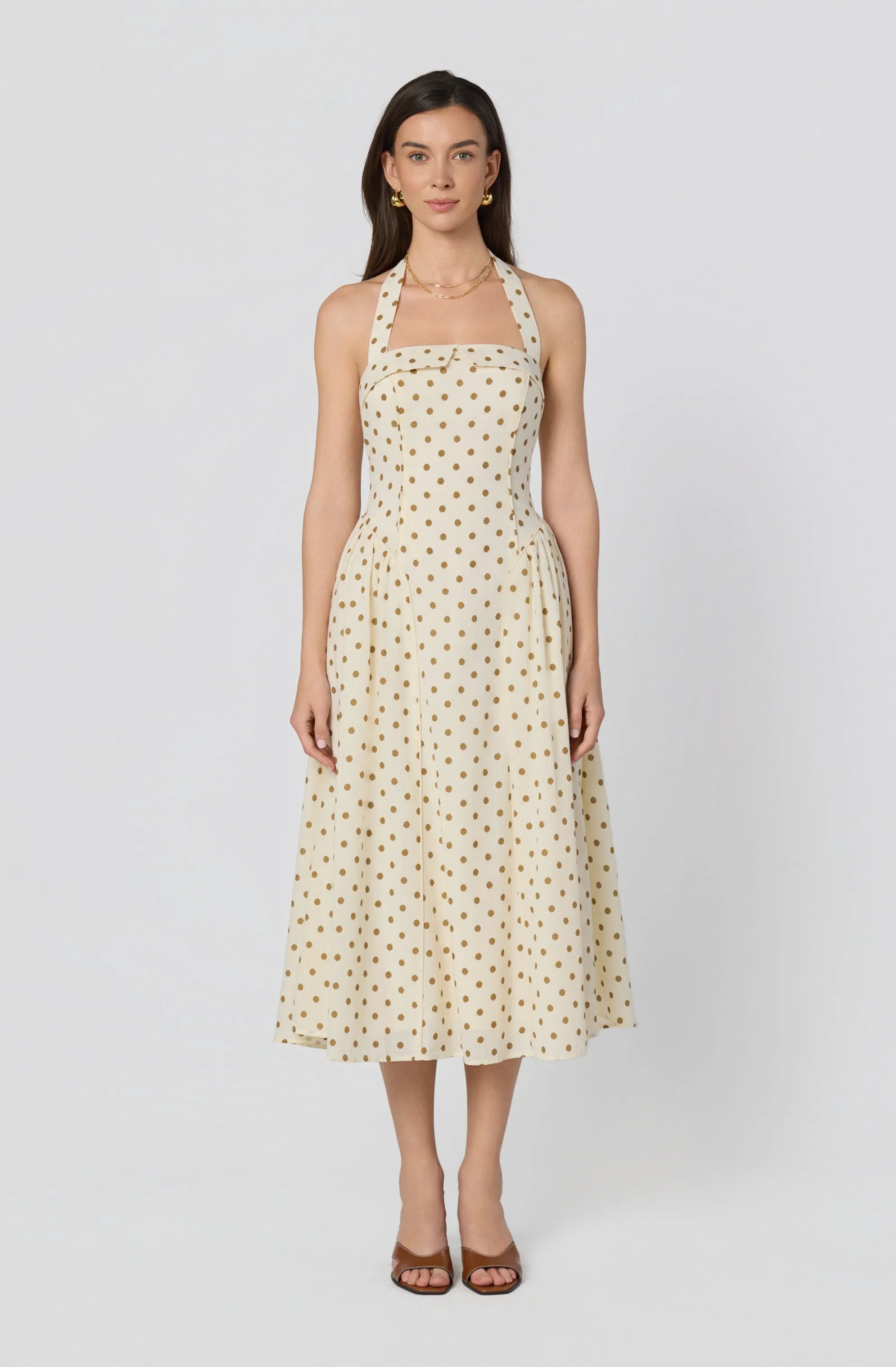 Cream polka dot