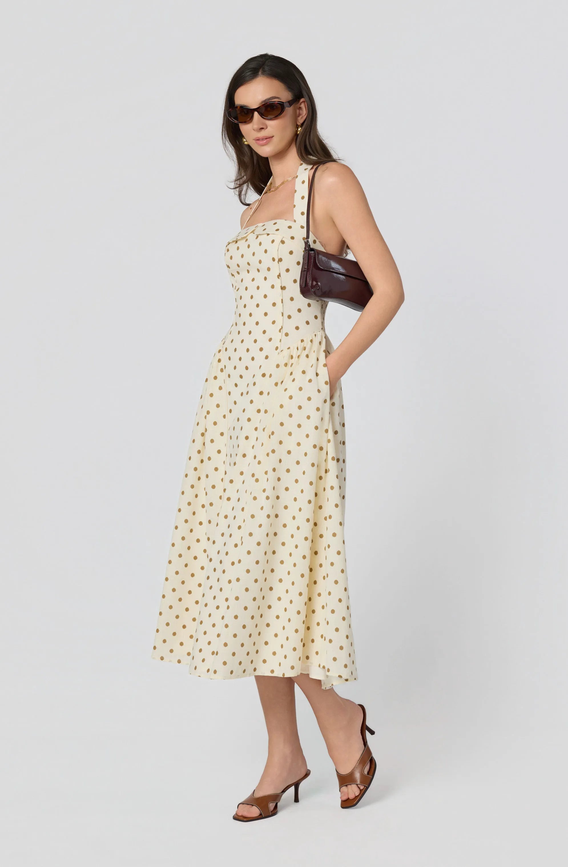 Cream polka dot