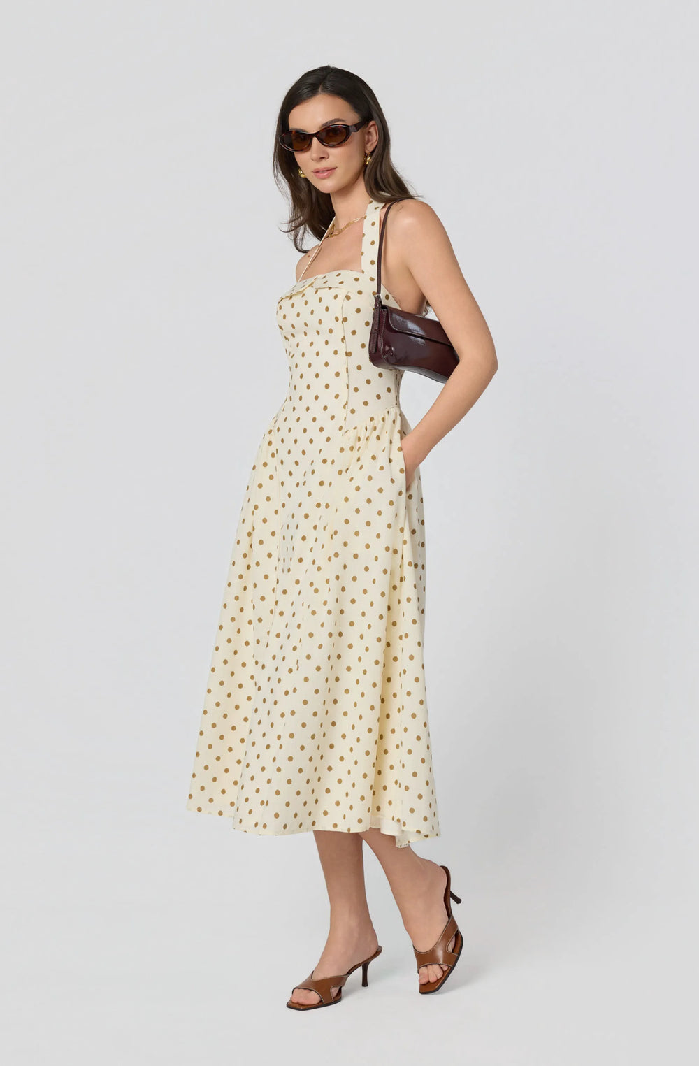 Cream polka dot