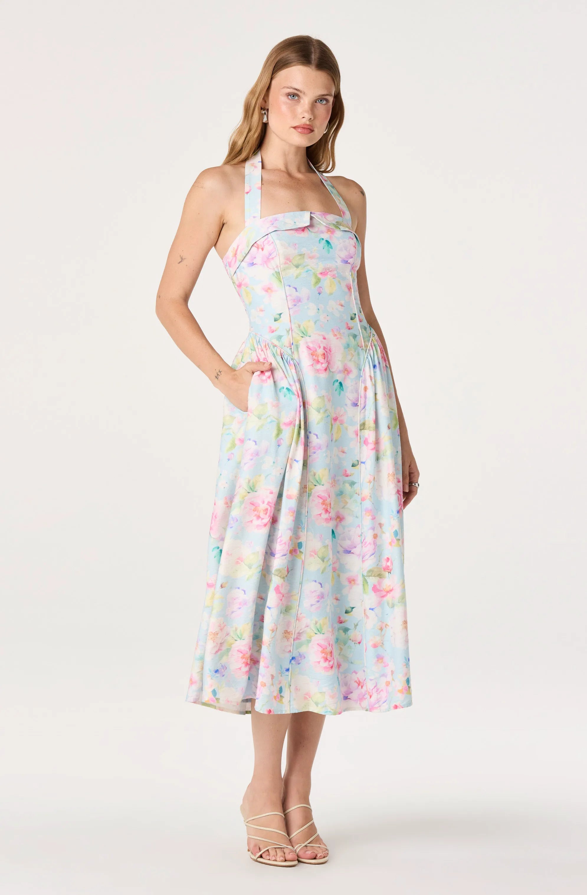 Lt blue multi floral
