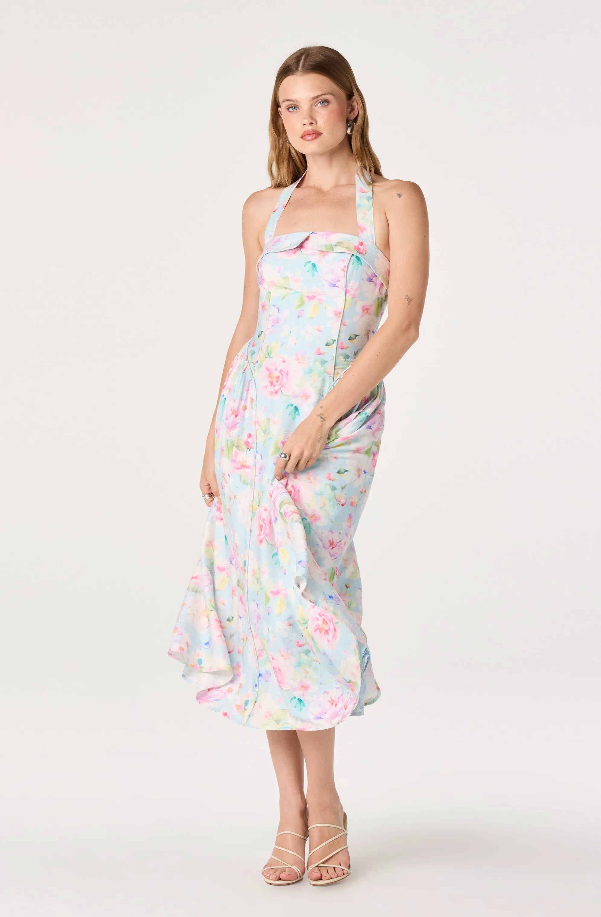 Lt blue multi floral