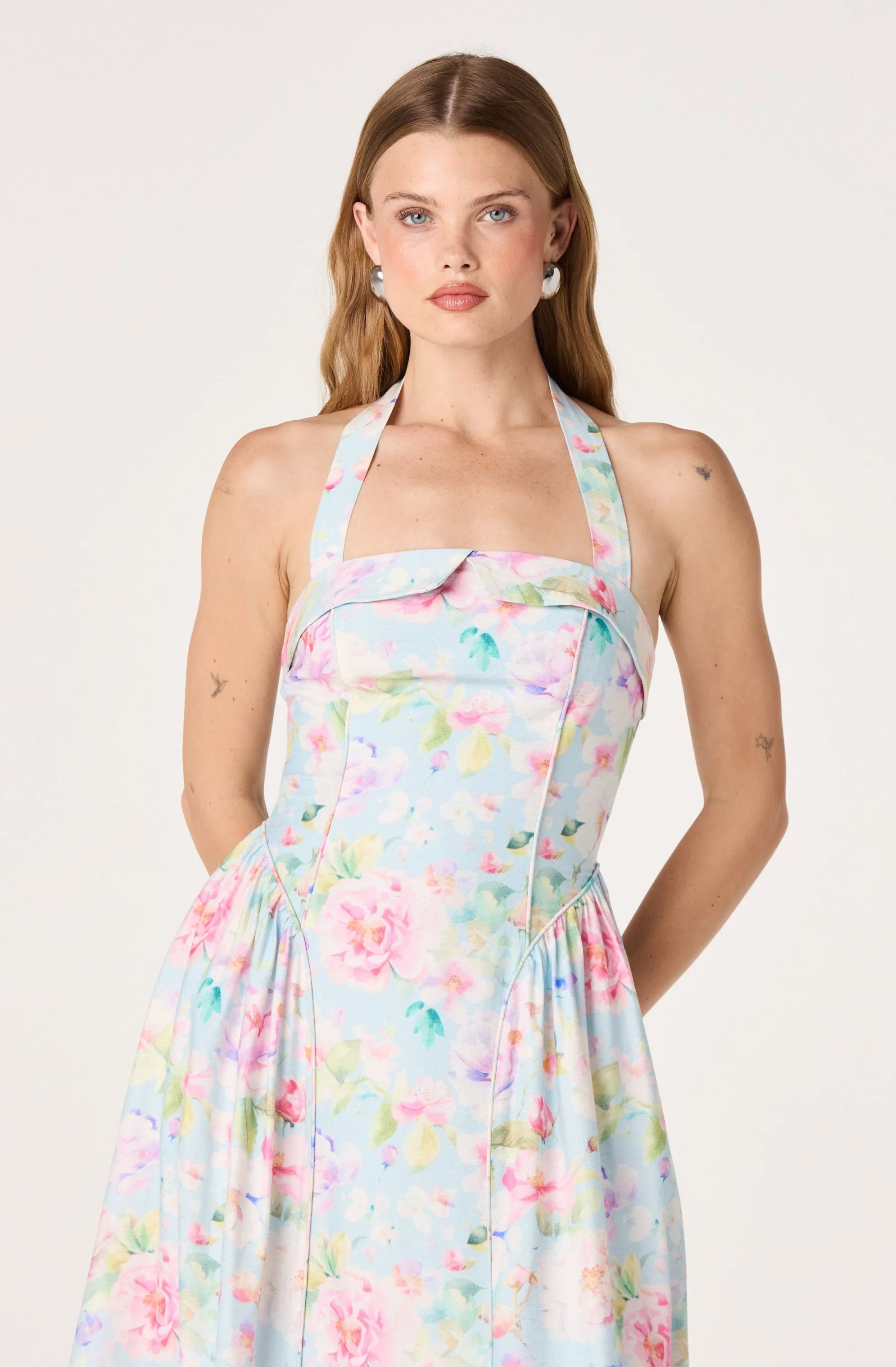 Lt blue multi floral