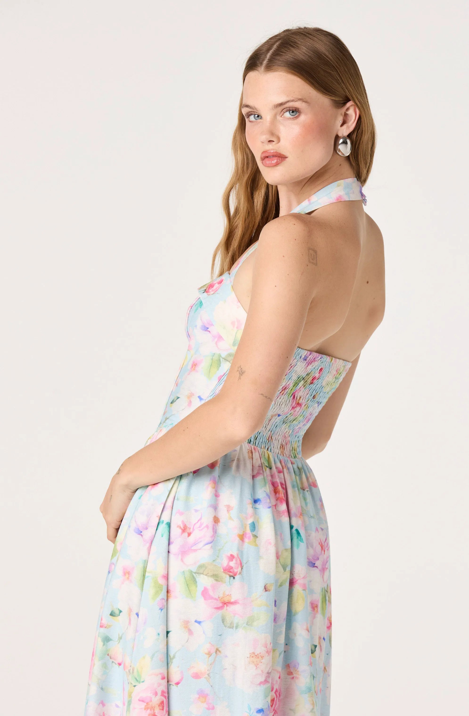 Lt blue multi floral