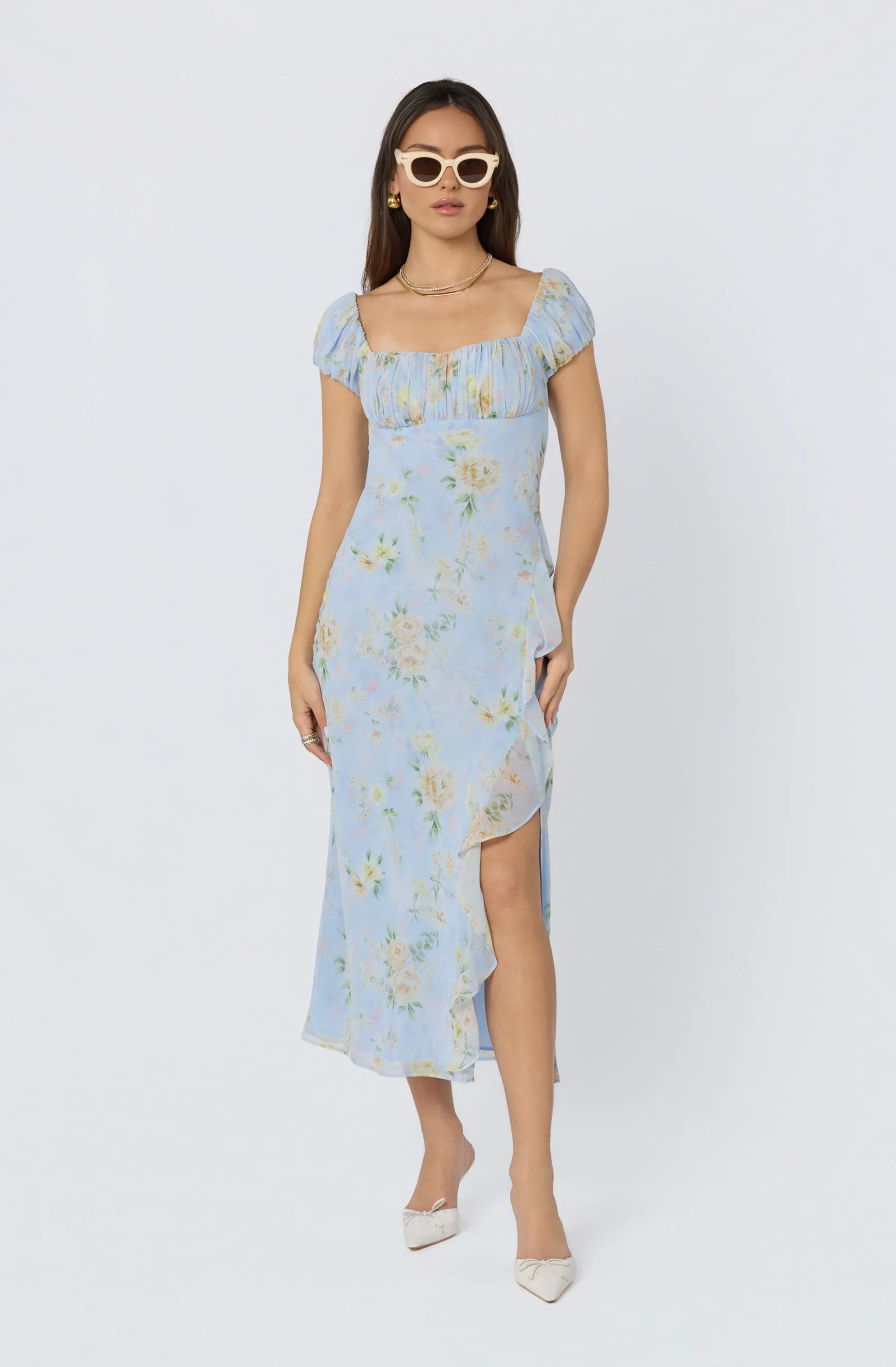 Blue multi floral