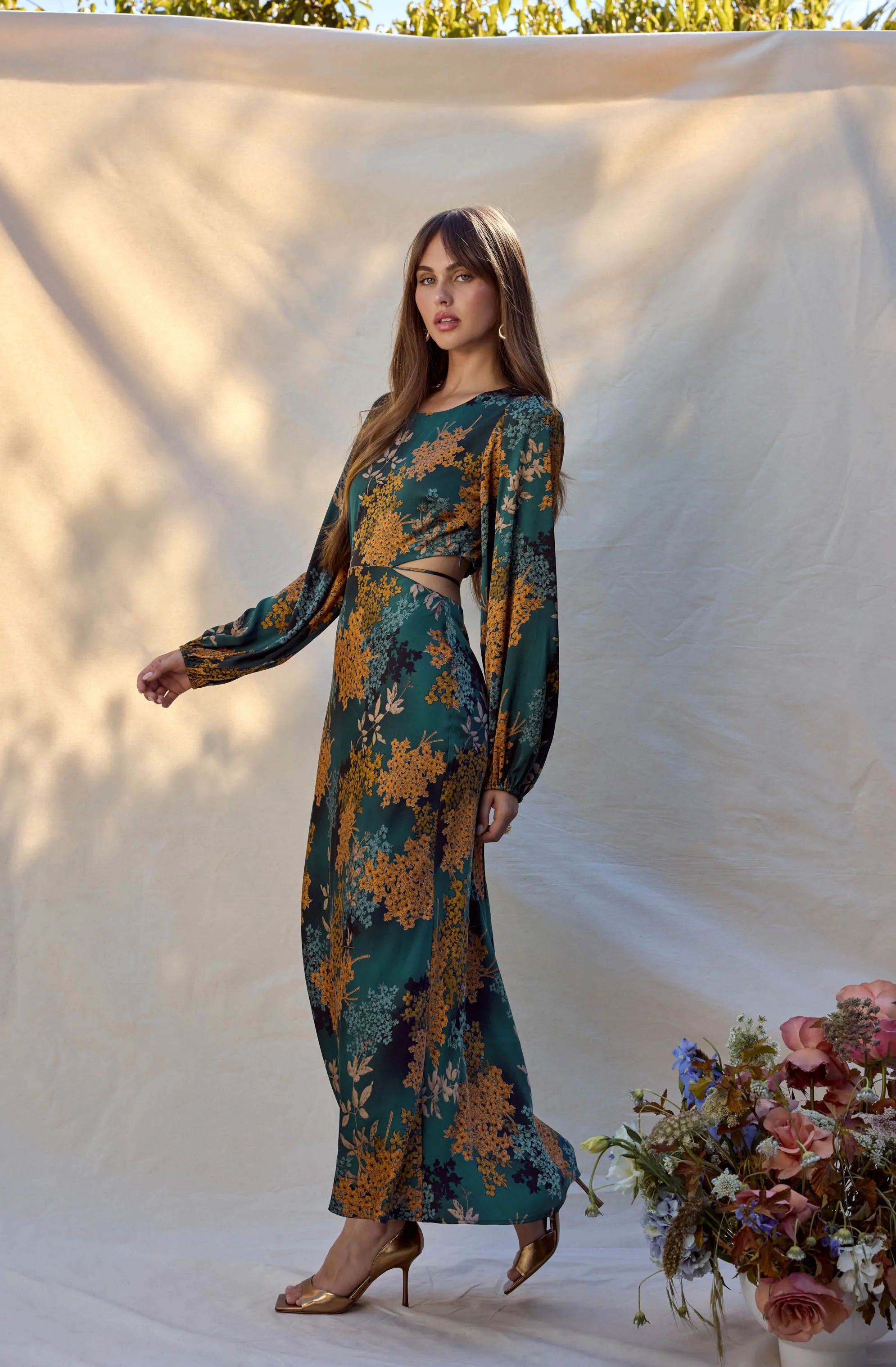Green rust floral