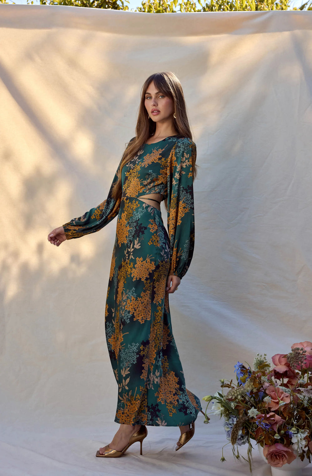Green rust floral